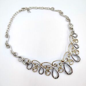 Carolyn Pollack Relios Sterling Silver 925 Brass Coronation Collar Necklace